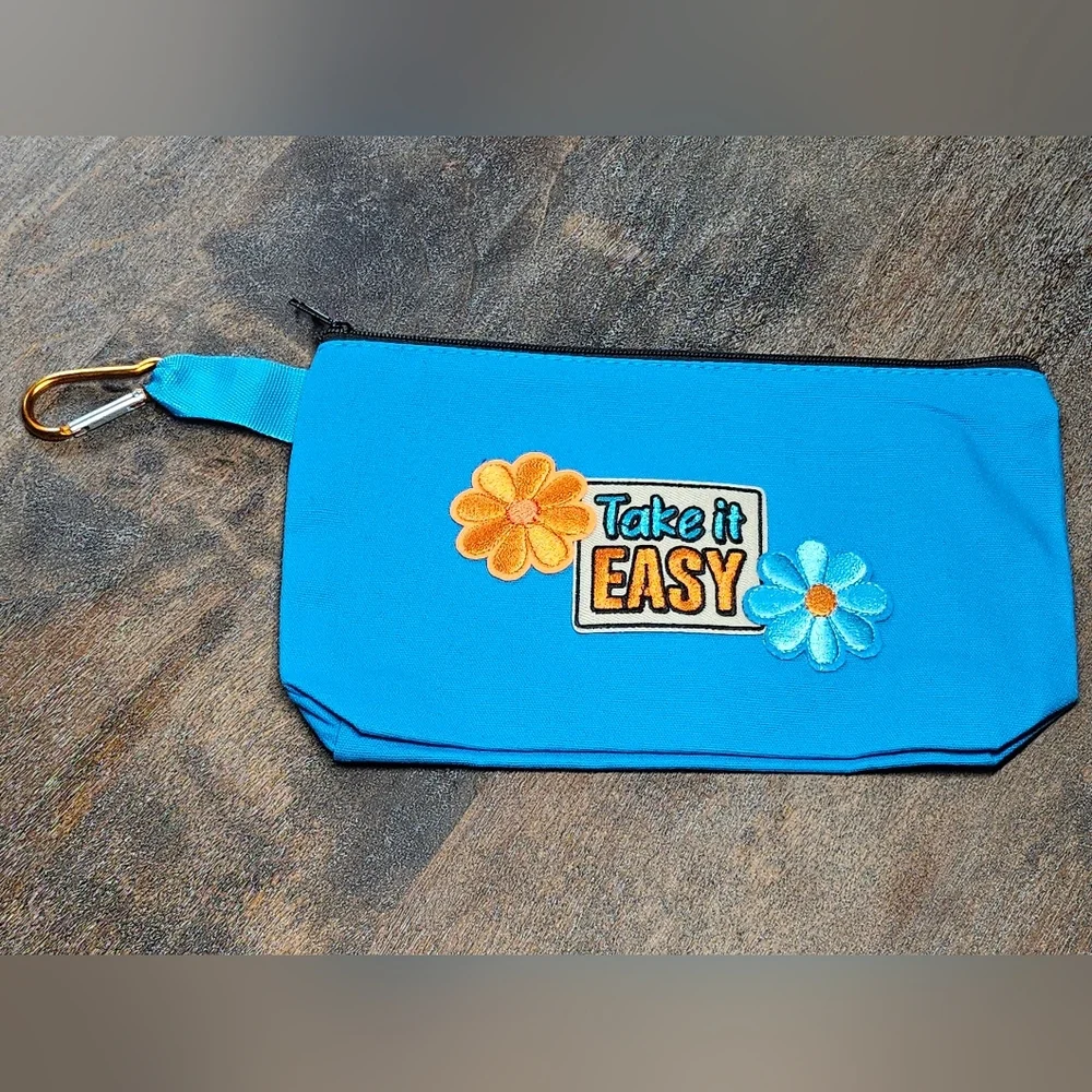 NWT Blue Western Pencil / makeup Bag Pounch